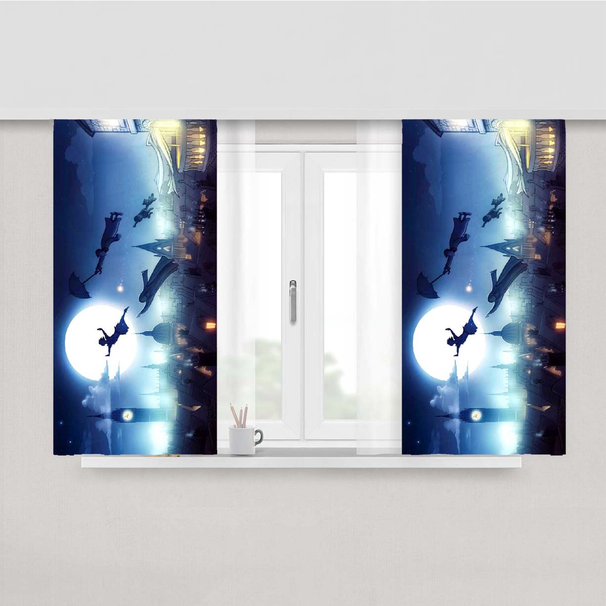 Peter Pan To Neverland Peach Skin Window Curtains