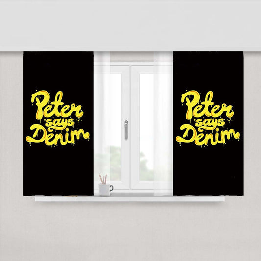 Peter Says Denim Peach Skin Window Curtains