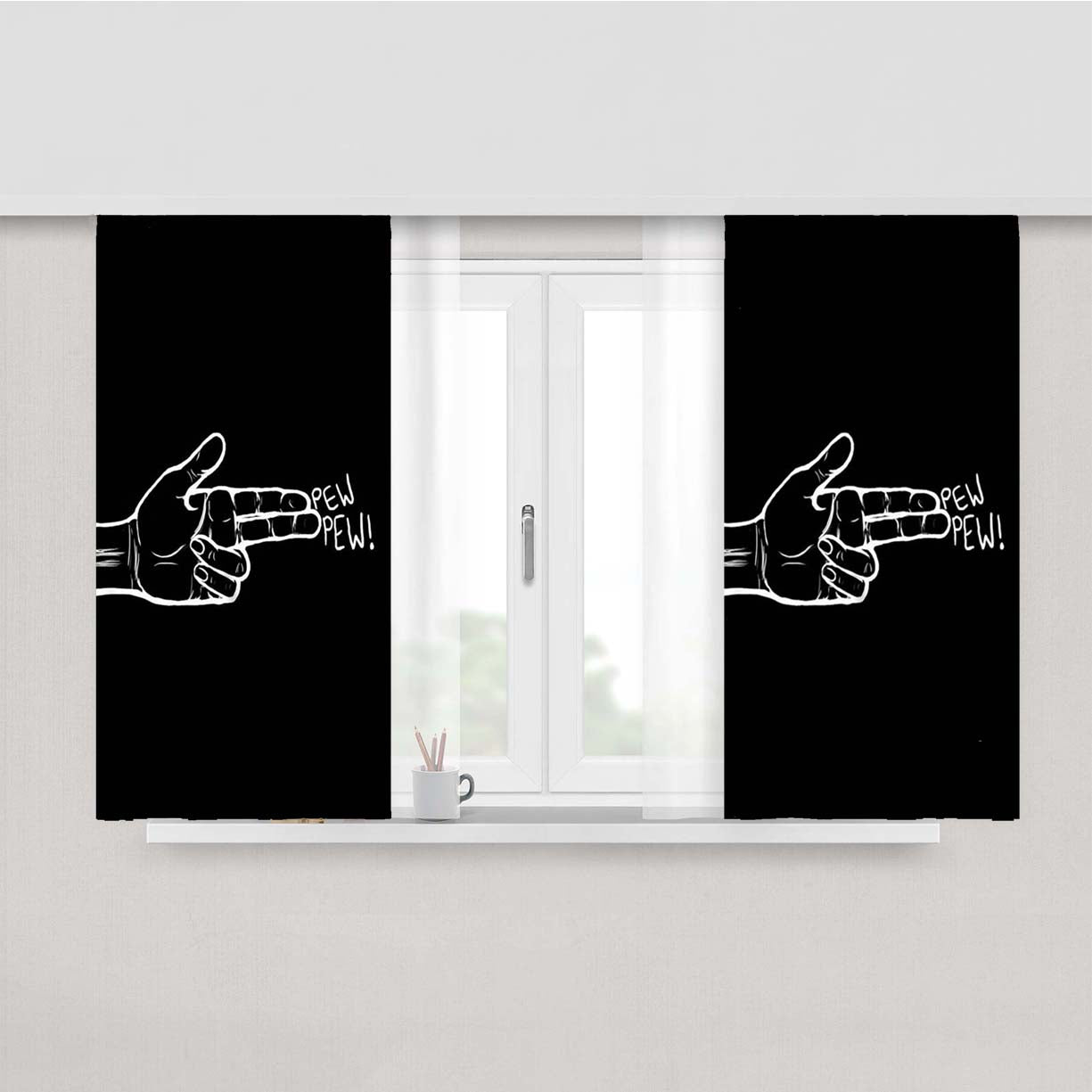 Pew Pew Peach Skin Window Curtains