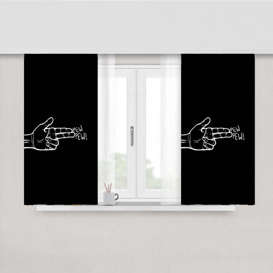 Pew Pew Finger Peach Skin Window Curtains