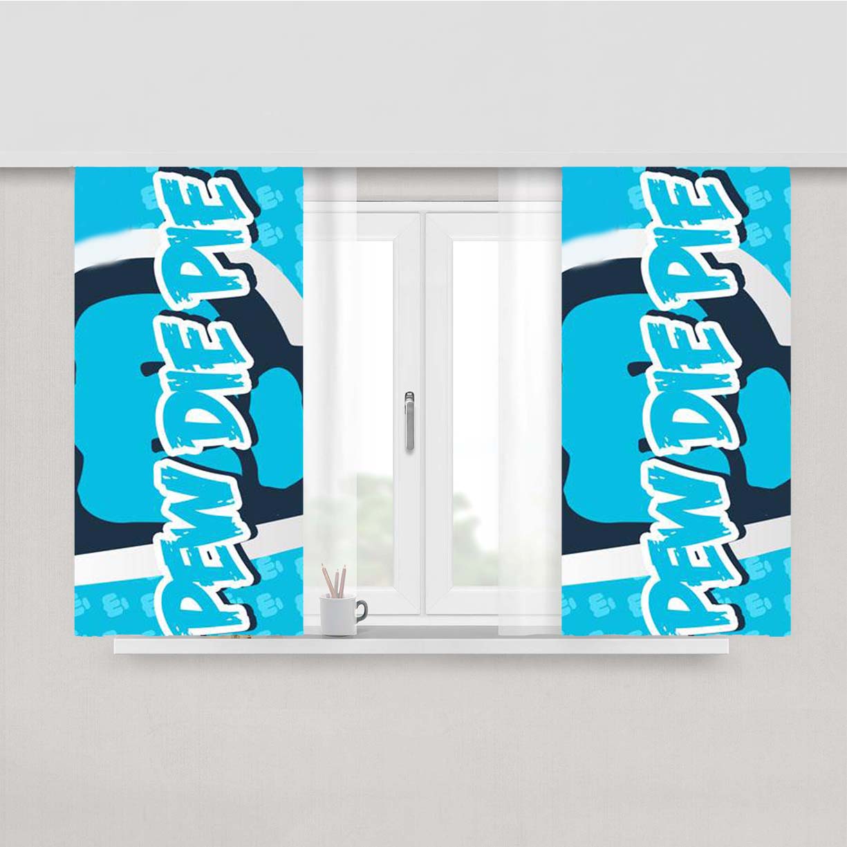 Pewdiepie Logo Peach Skin Window Curtains