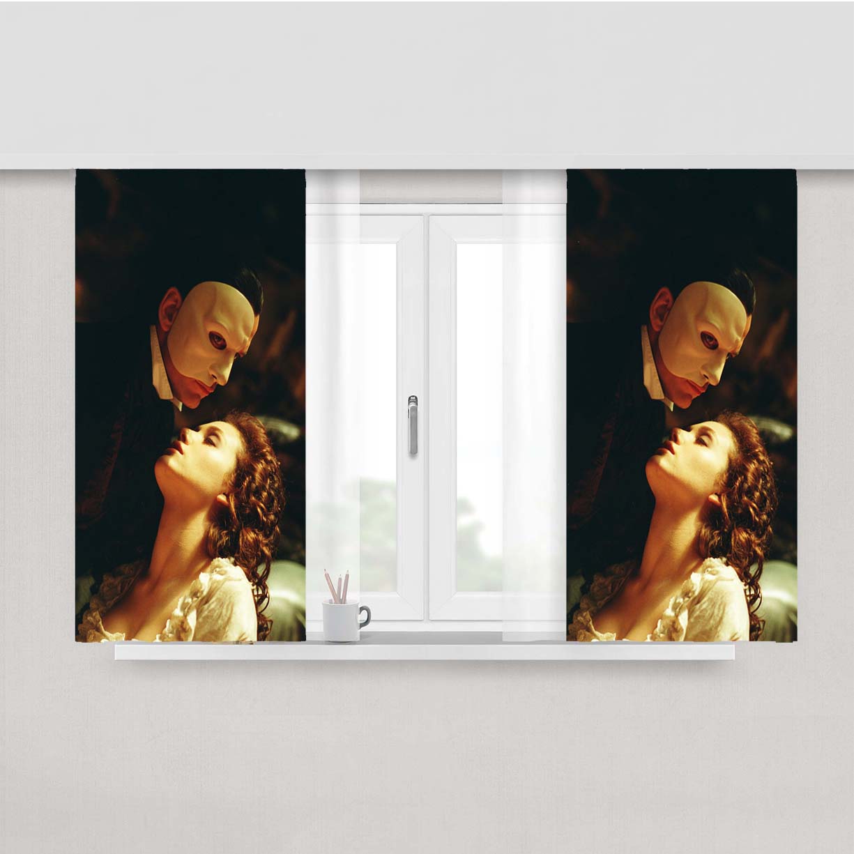 Phantom Of The Opera Peach Skin Window Curtains