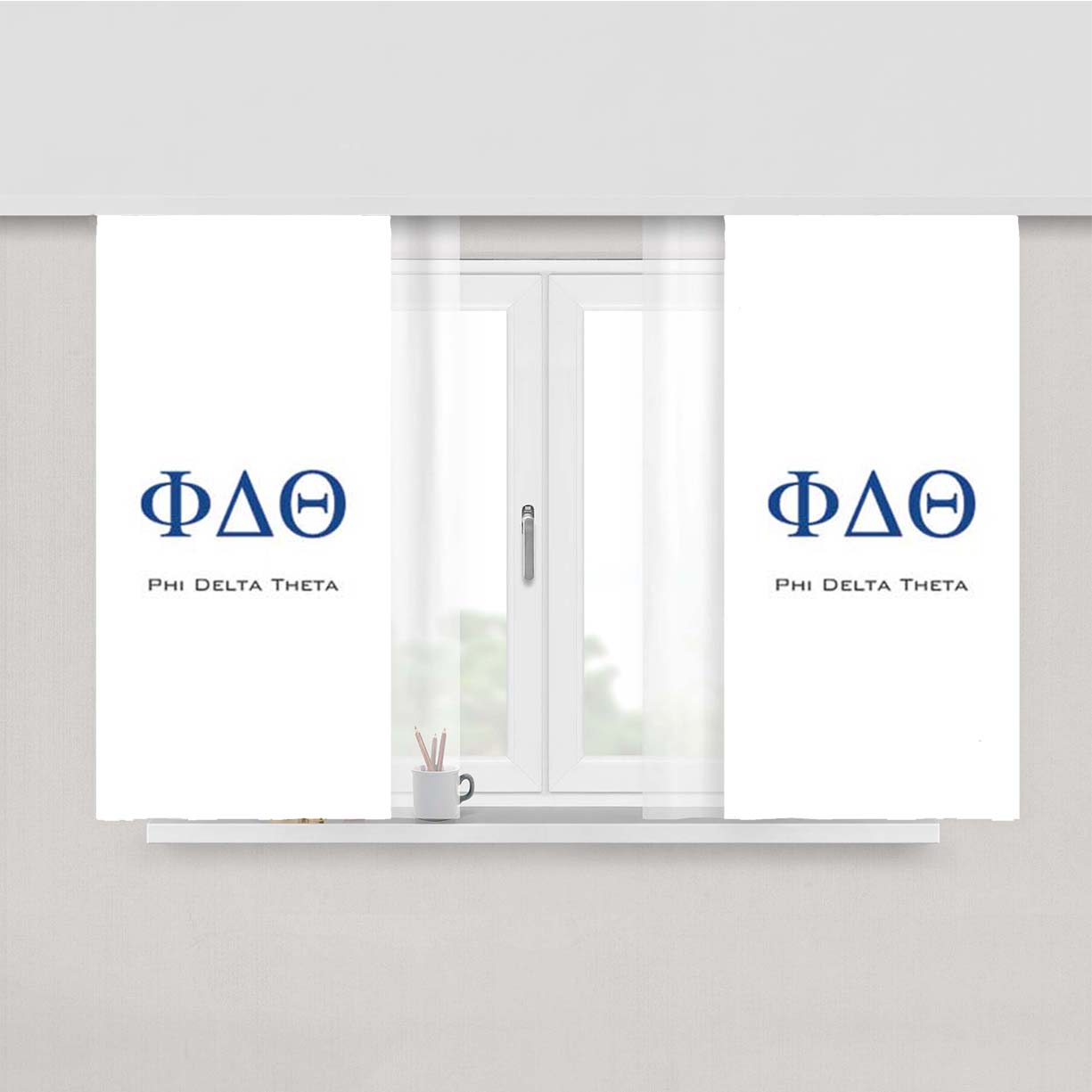 Phi Delta Theta Peach Skin Window Curtains