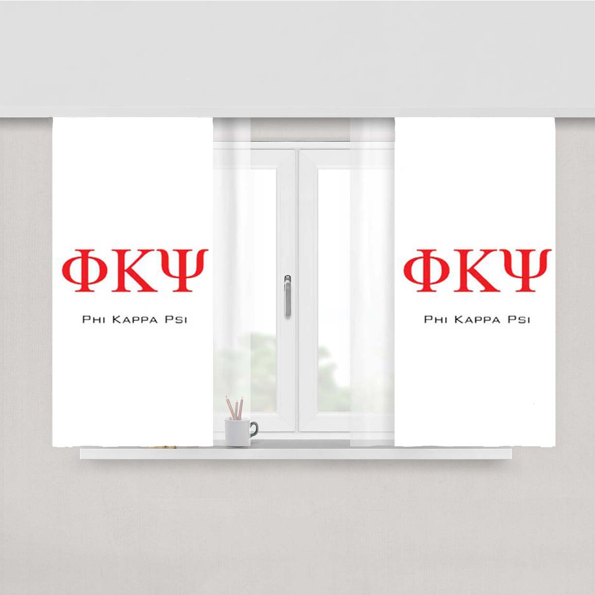 Phi Kappa Psi Logo Peach Skin Window Curtains
