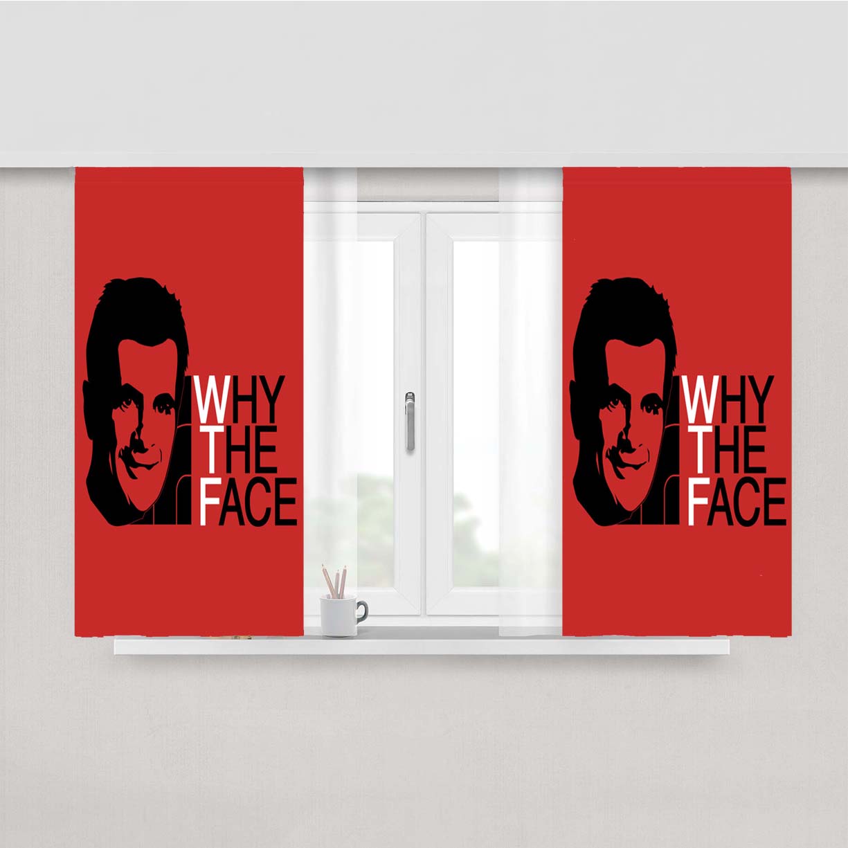 Phil Dunphy Why The Face Peach Skin Window Curtains