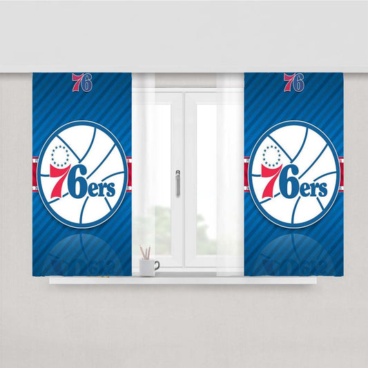 Philadelphia 76Ers Nba Peach Skin Window Curtains