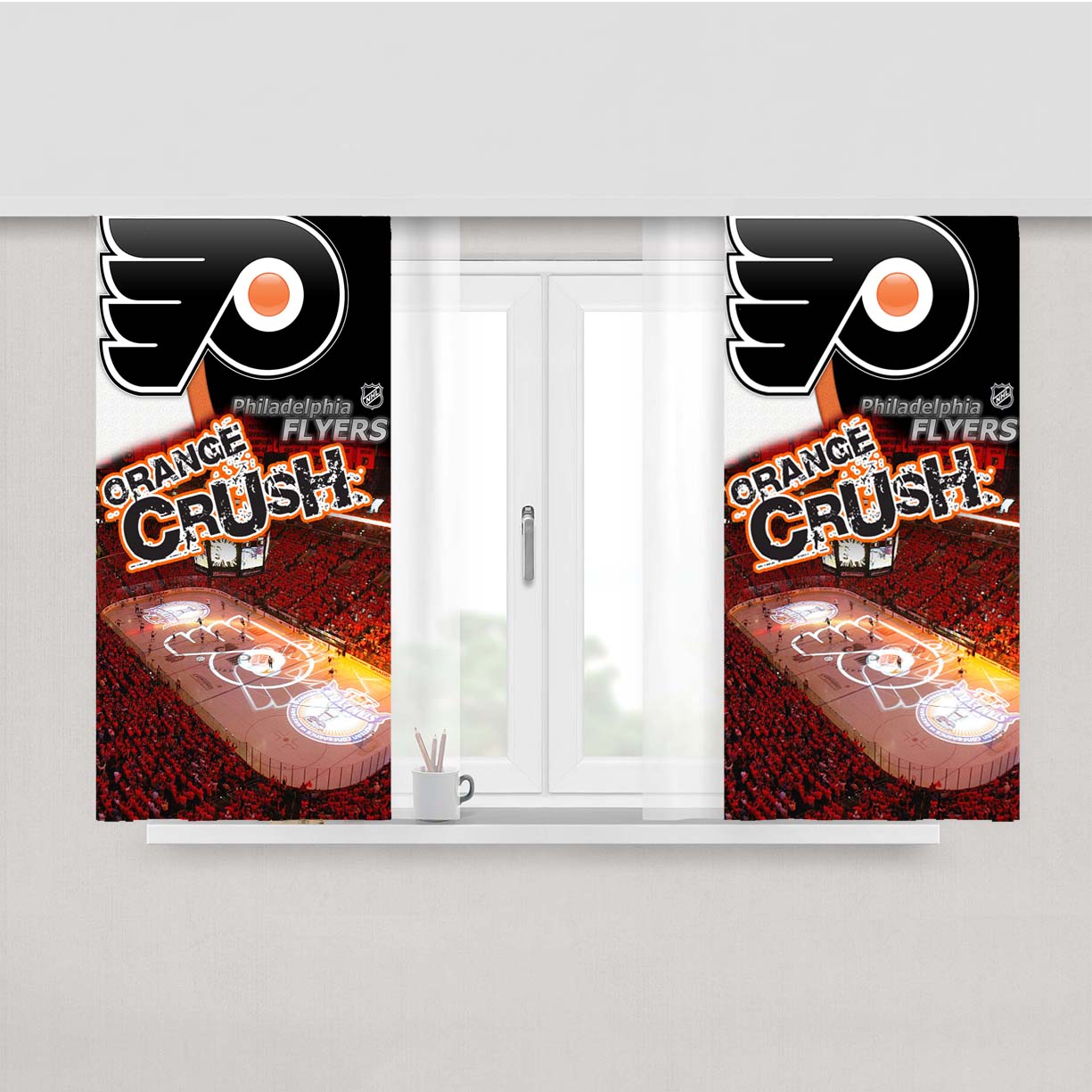 Philadelphia Flyers Peach Skin Window Curtains