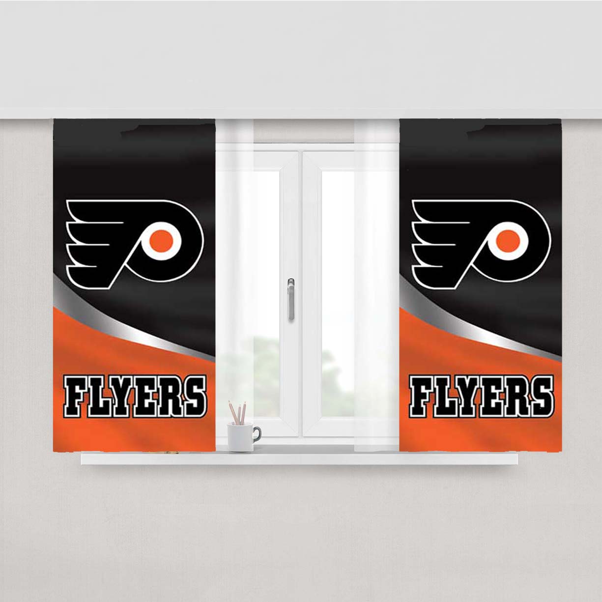 Philadelphia Flyers Cloth Logo Peach Skin Window Curtains