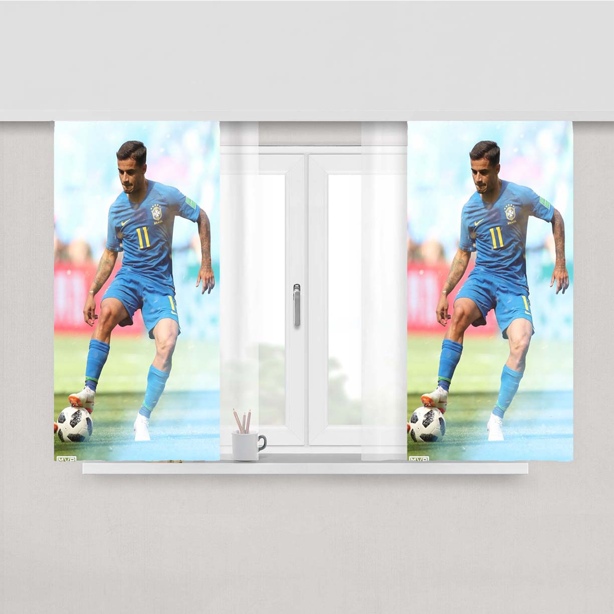 Philippe Coutinho Peach Skin Window Curtains