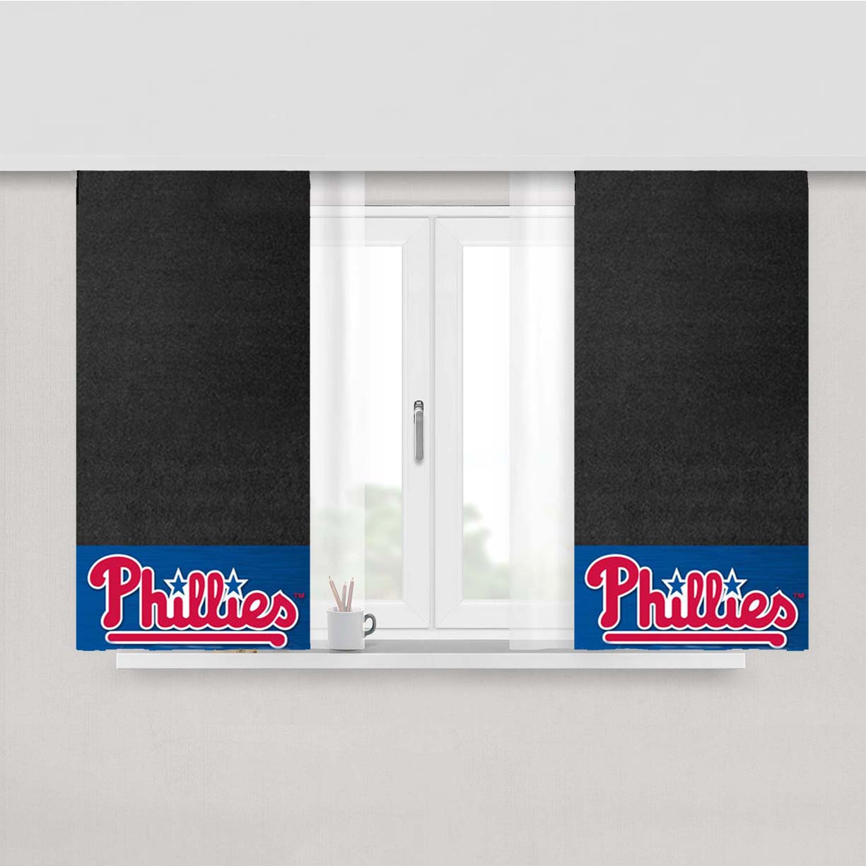 Phillies Flag Peach Skin Window Curtains