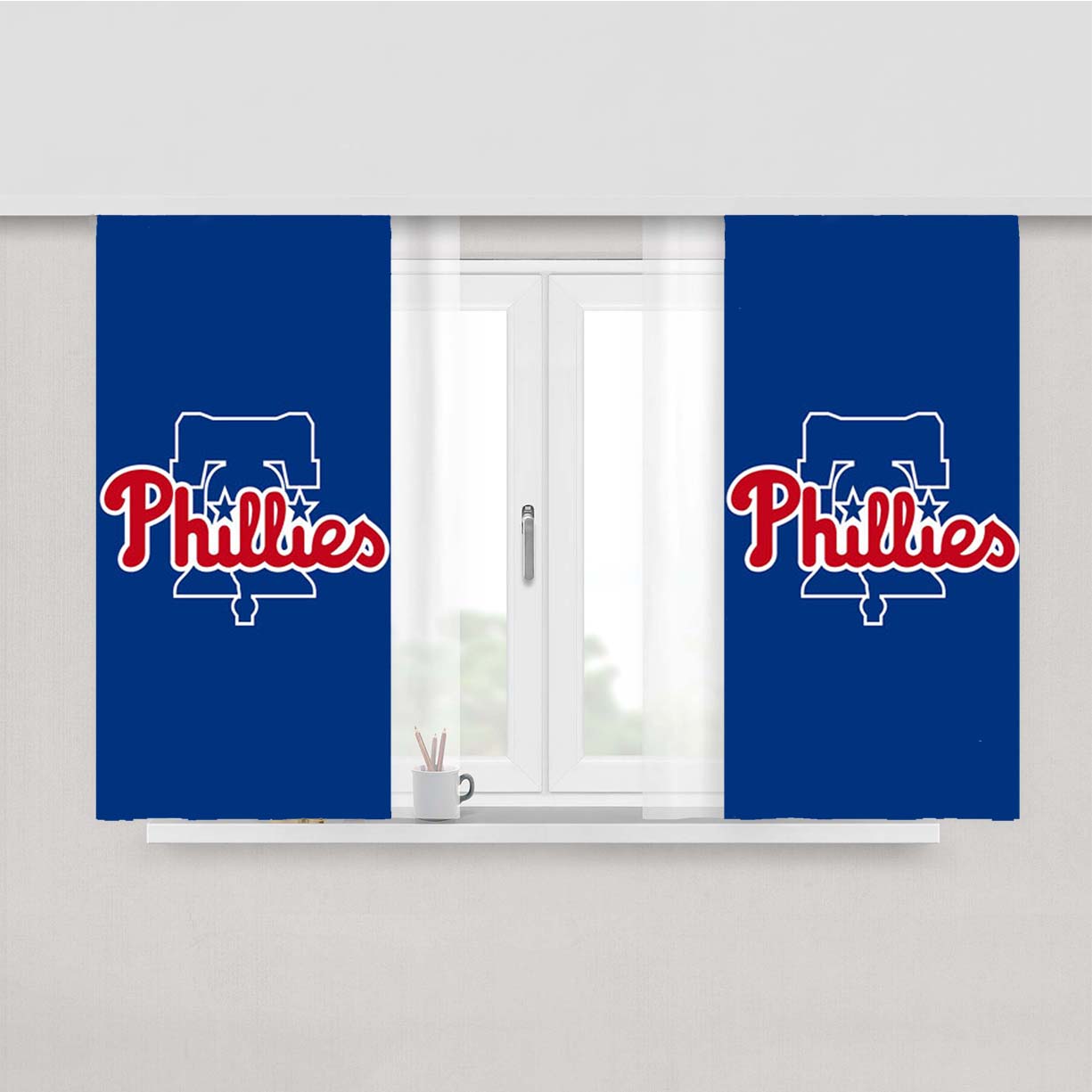 Phillies Logo Peach Skin Window Curtains