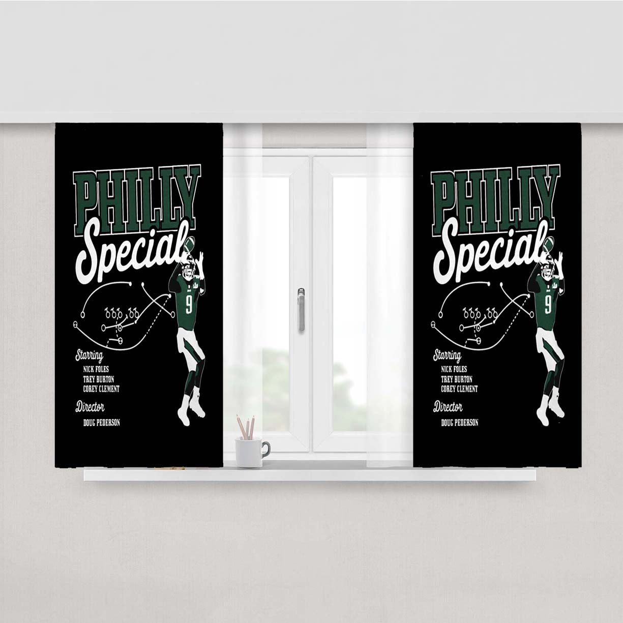 Philly Eagles Peach Skin Window Curtains