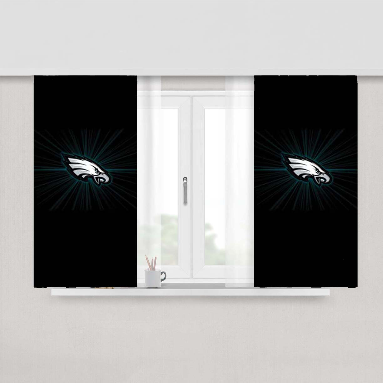 Philly Eagles Little Logo Peach Skin Window Curtains