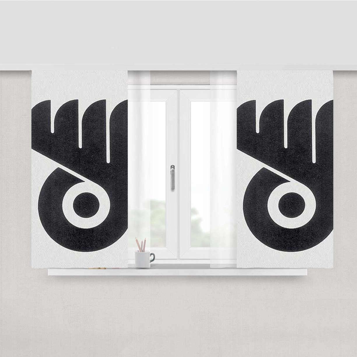 Philly Flyers Logo Rough Peach Skin Window Curtains