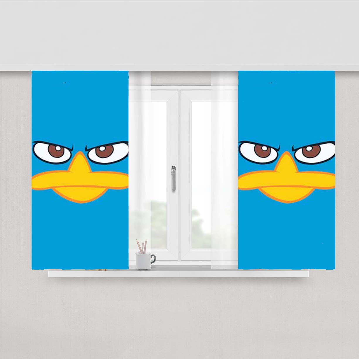 Phineas And Ferb Perry Face Peach Skin Window Curtains
