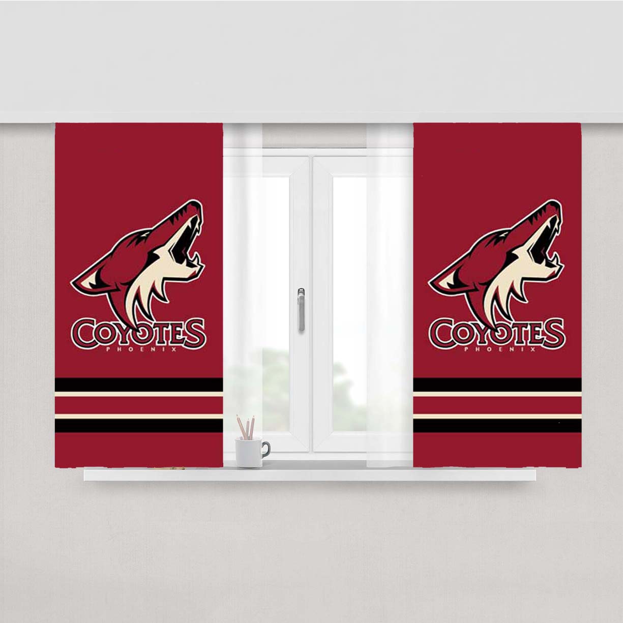 Phoenix Coyotes Peach Skin Window Curtains