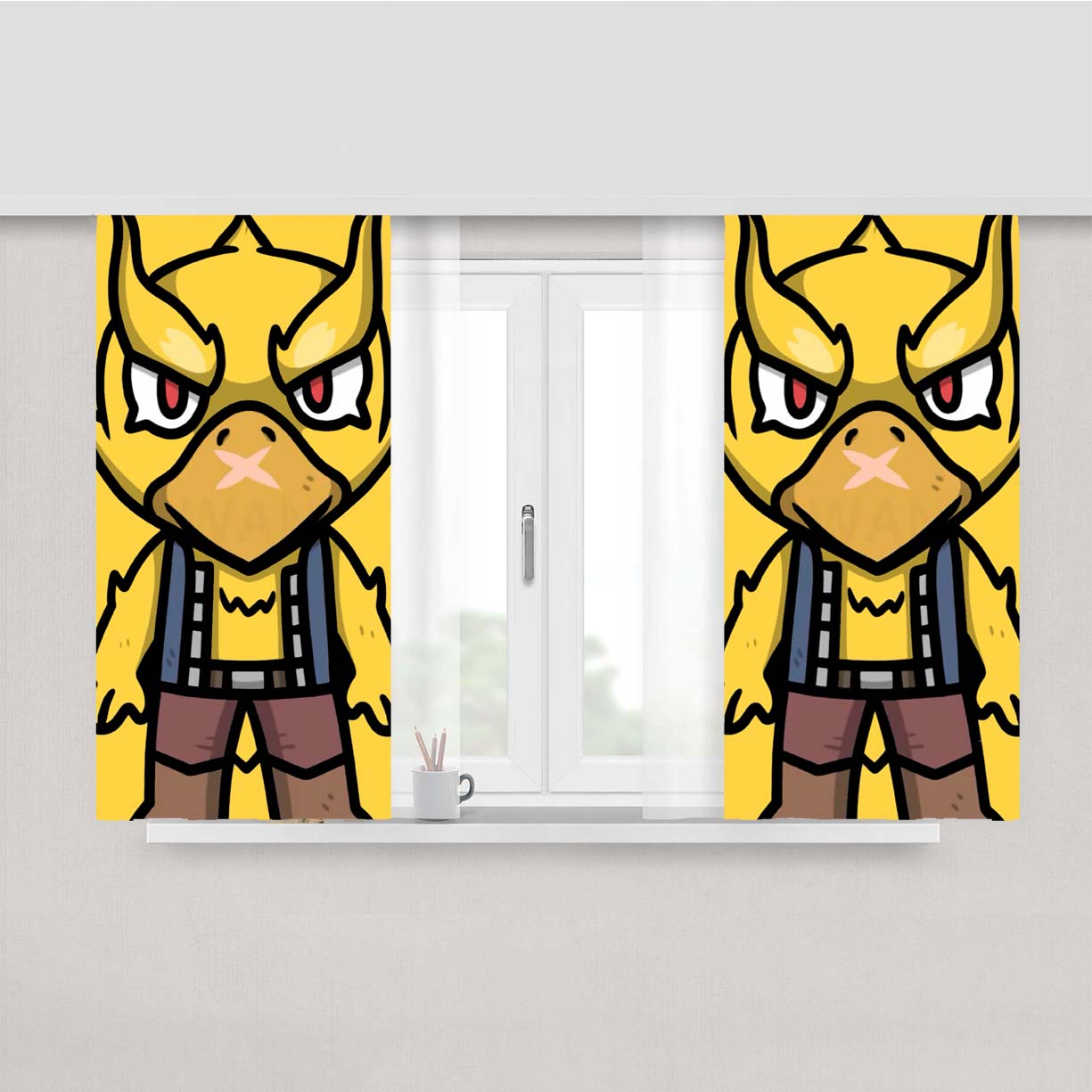 Phoenix Crow Brawl Stars Peach Skin Window Curtains