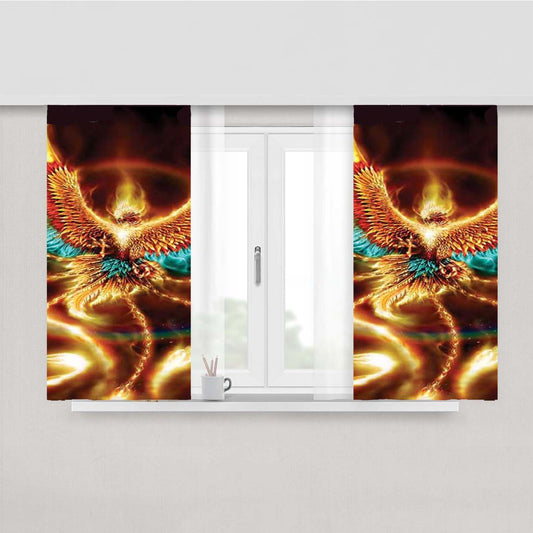 Phoenix Fire Peach Skin Window Curtains