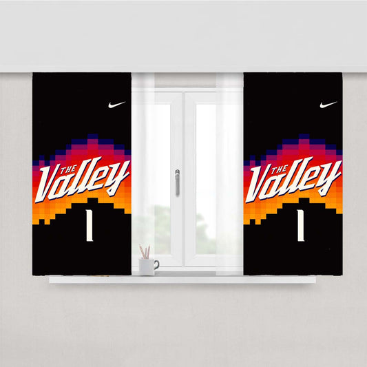 Phoenix Suns Basketball The Valley Peach Skin Window Curtains