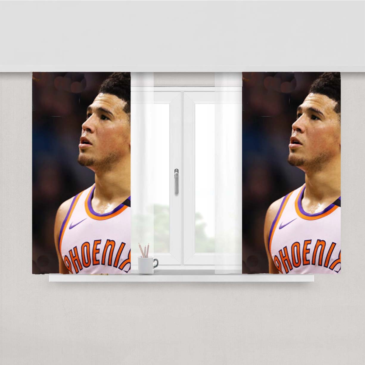 Phoenix Suns Devin Booker Peach Skin Window Curtains