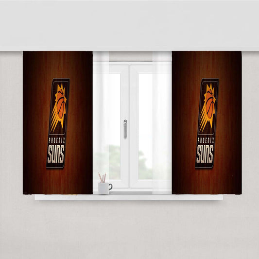 Phoenix Suns Emblem Peach Skin Window Curtains