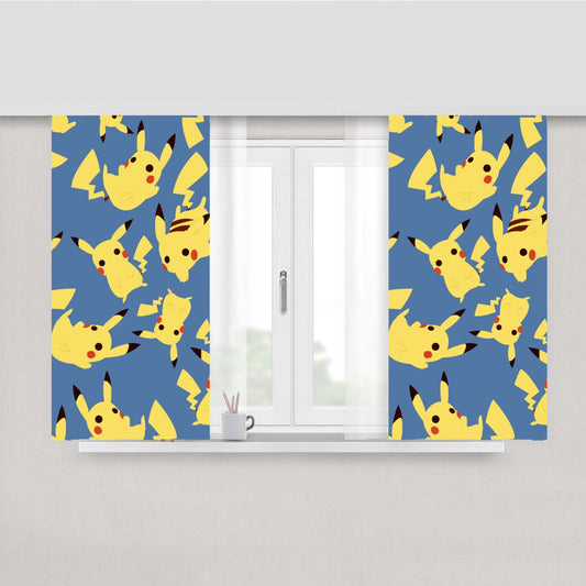 Pikachu Pokemon Peach Skin Window Curtains