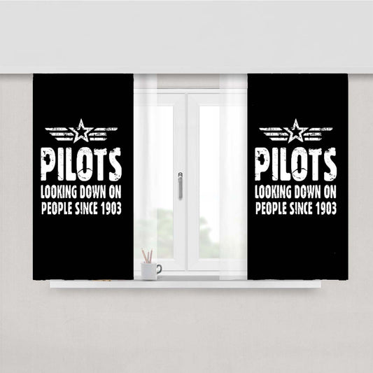 Pilot Funny Occupation Peach Skin Window Curtains