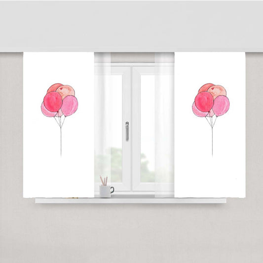 Pink Balloons Peach Skin Window Curtains