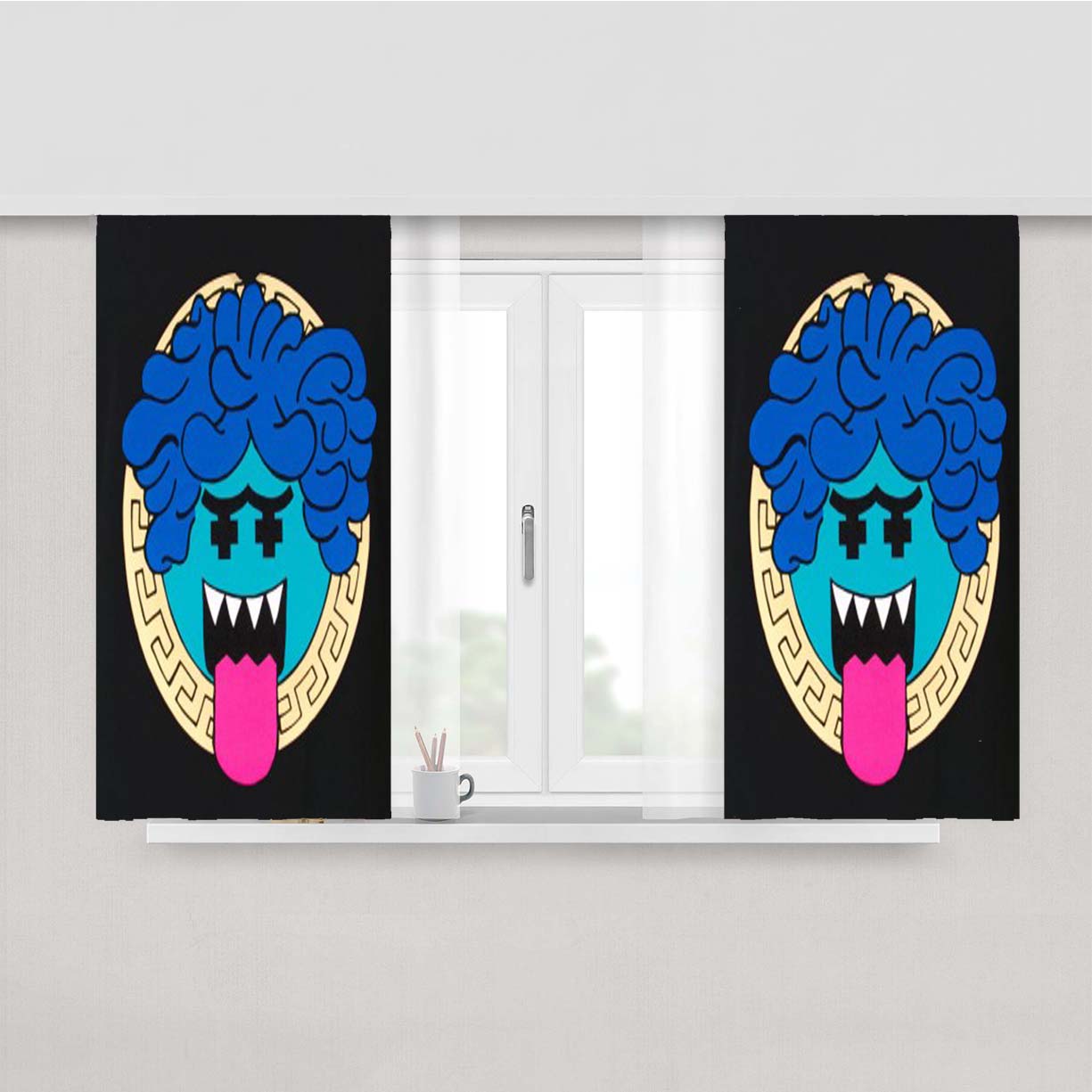 Pink Dolphin Peach Skin Window Curtains