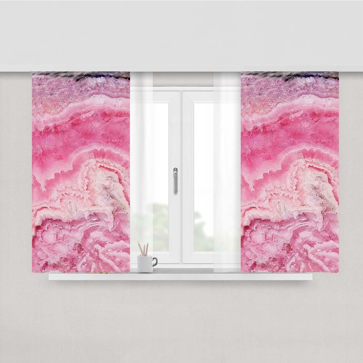 Pink Stone Peach Skin Window Curtains