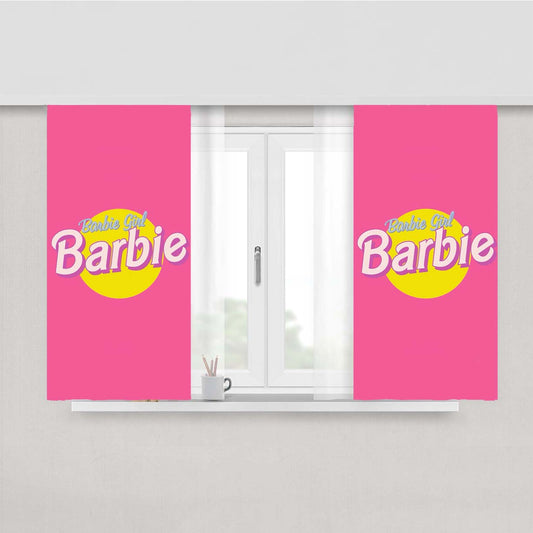 Pink Wallpaper Barbie Girl Peach Skin Window Curtains