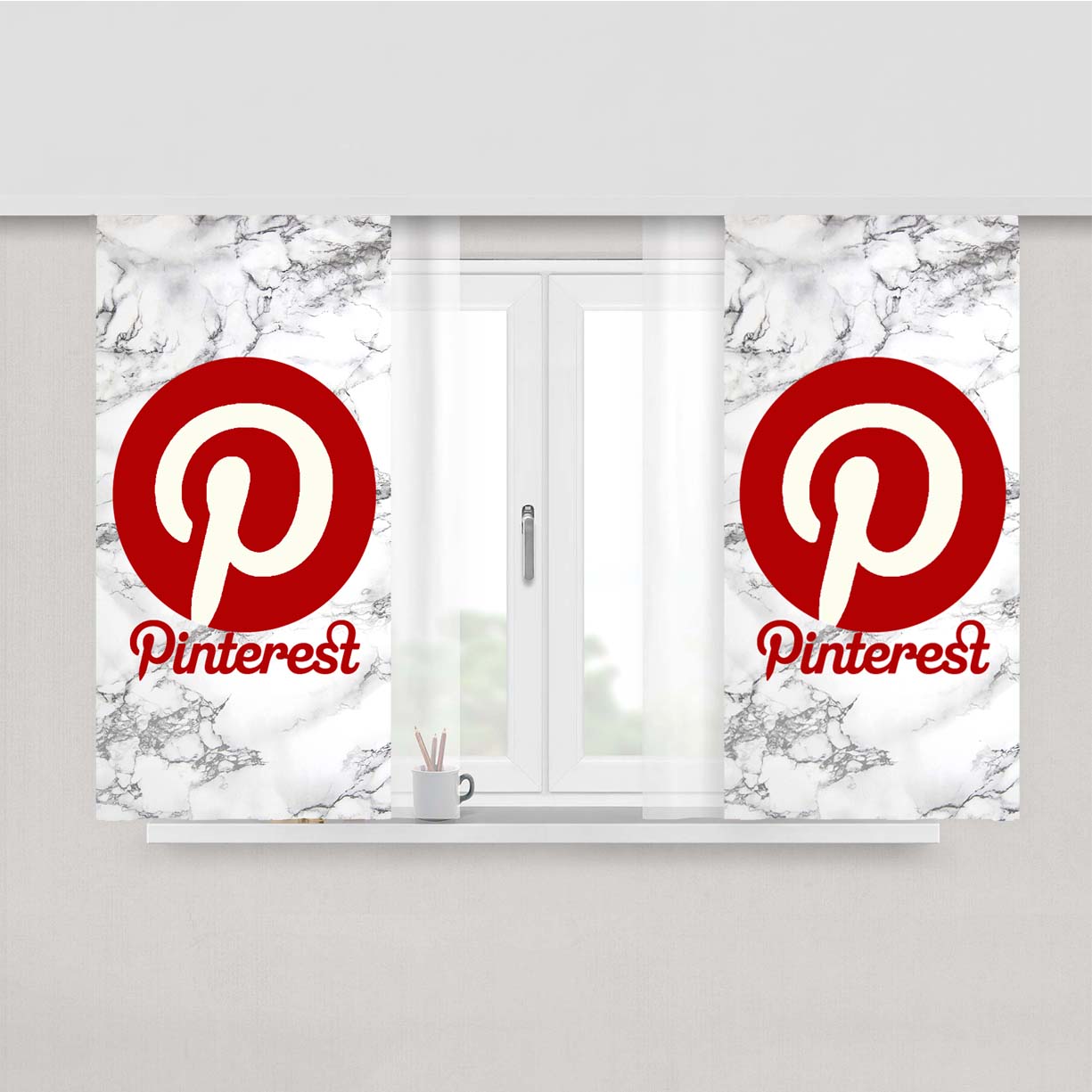 Pinterest Marble Peach Skin Window Curtains