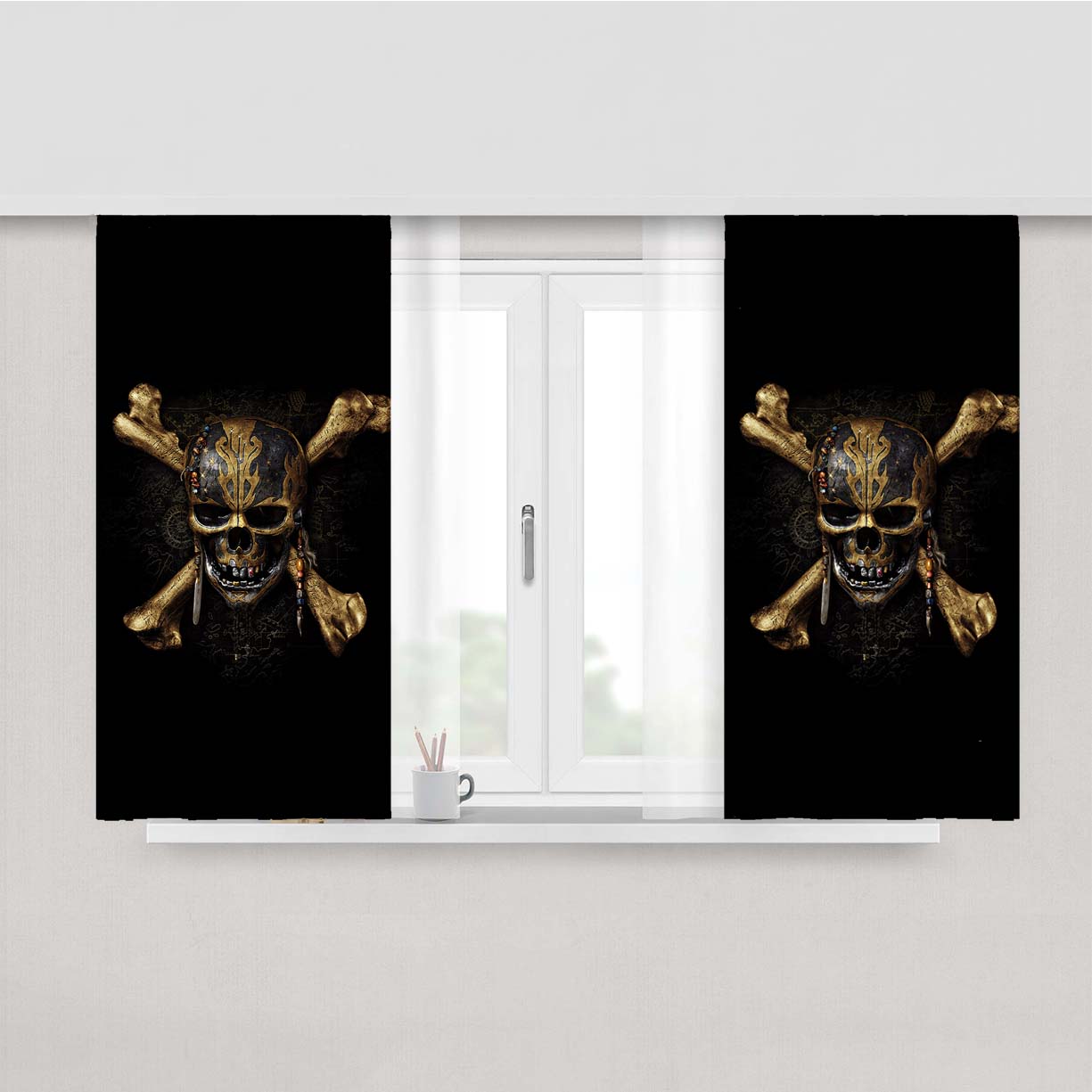 Pirates Of The Caribbean Dead Men Tell No T Peach Skin Window Curtains