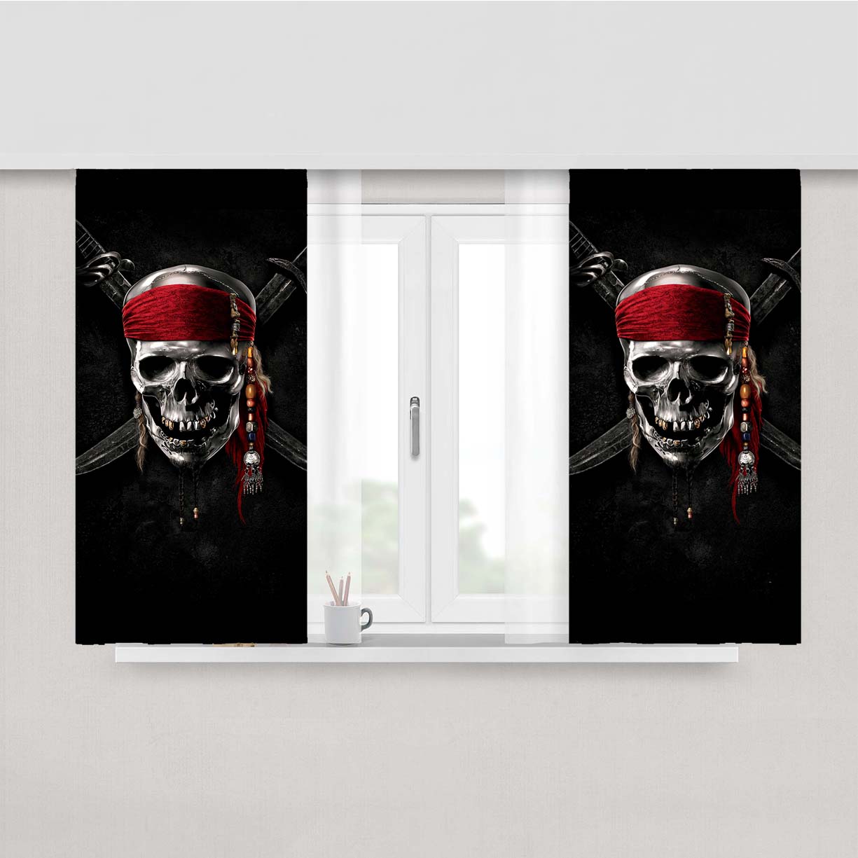 Pirates Of The Caribbean On Stranger T Peach Skin Window Curtains