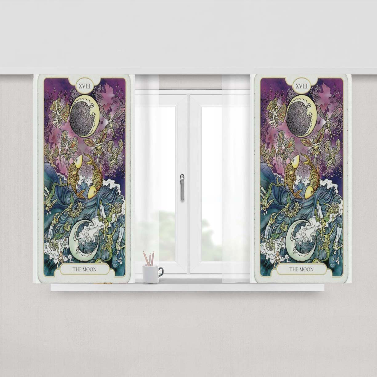 Pisces Te Moon Xviii Peach Skin Window Curtains