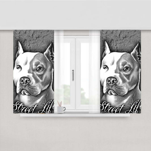 Pitbull Street Life Peach Skin Window Curtains