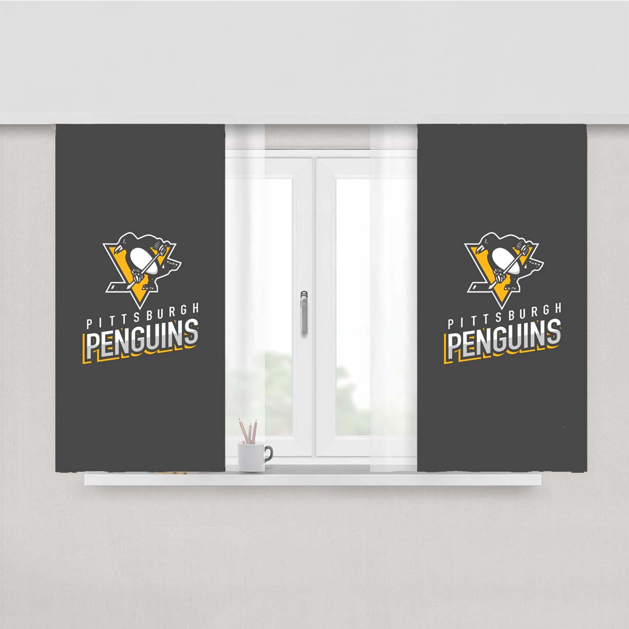 Pittsburgh Penguins Peach Skin Window Curtains