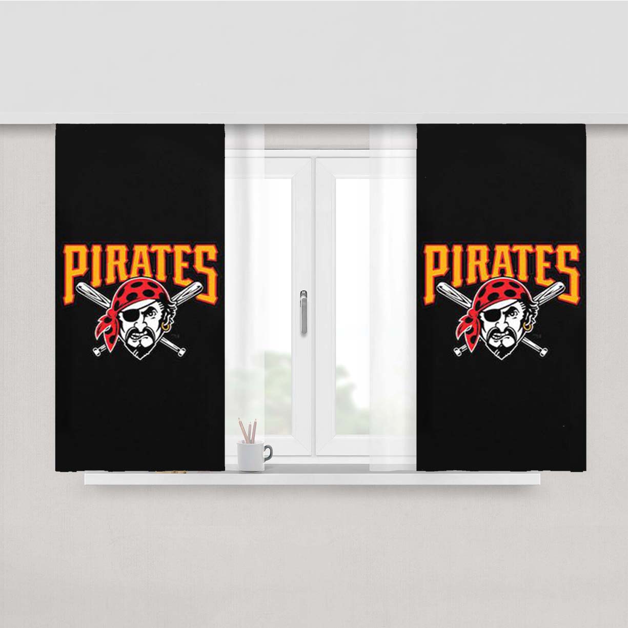 Pittsburgh Pirates Peach Skin Window Curtains
