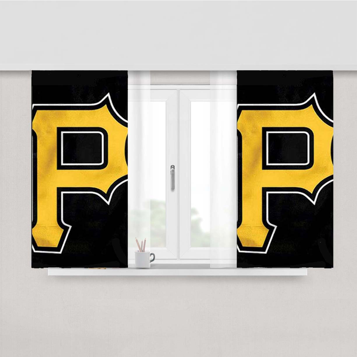 Pittsburgh Pirates Flag Peach Skin Window Curtains