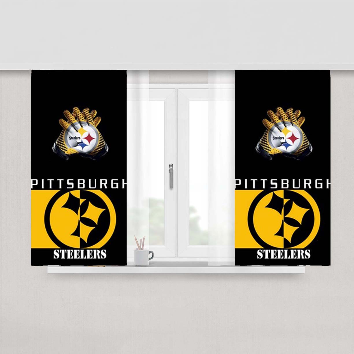 Pittsburgh Steelers New Peach Skin Window Curtains