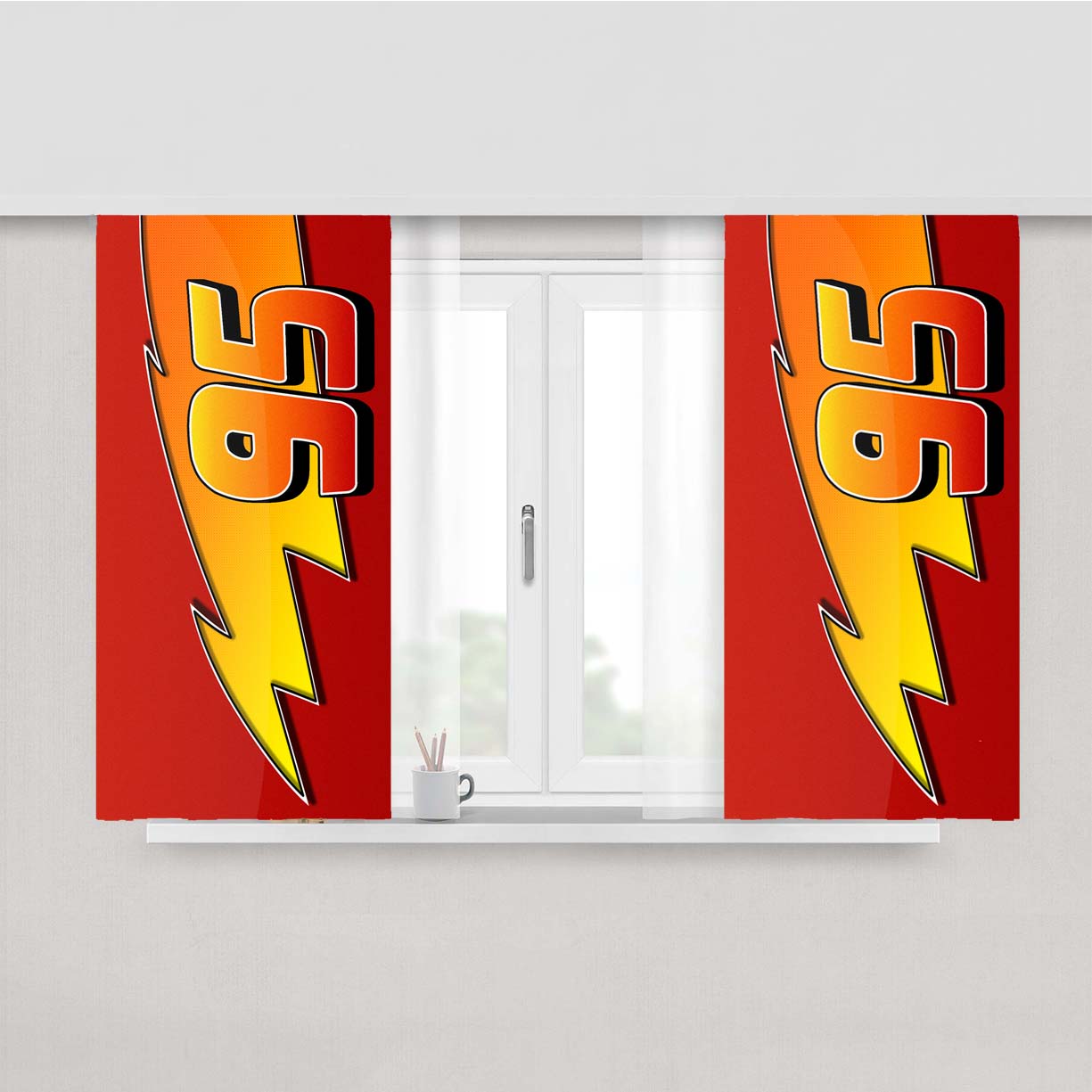 Pixar Cars Wallpaper Peach Skin Window Curtains