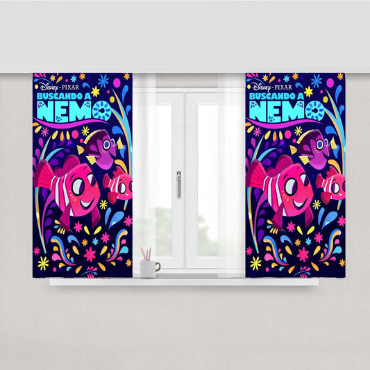 Pixar Finding Nemo Coco Art Peach Skin Window Curtains