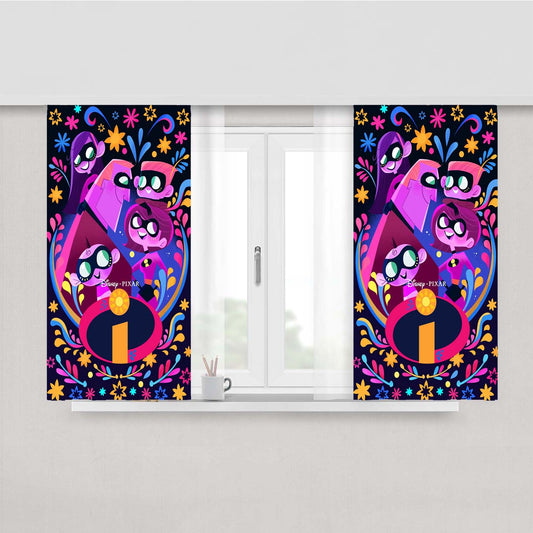 Pixar Incredible Coco Art Peach Skin Window Curtains