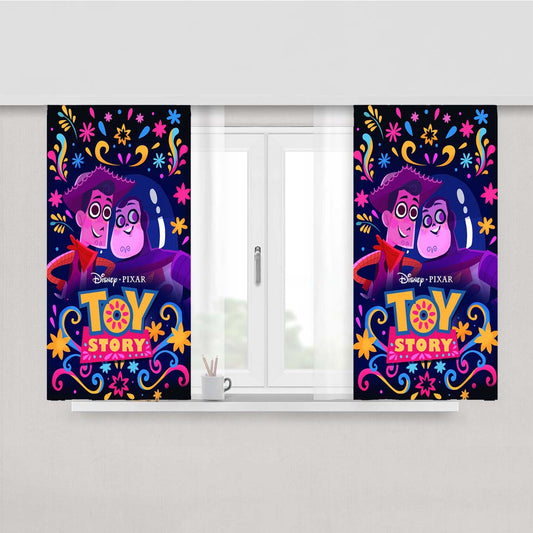 Pixar Toy Story Coco Art Peach Skin Window Curtains