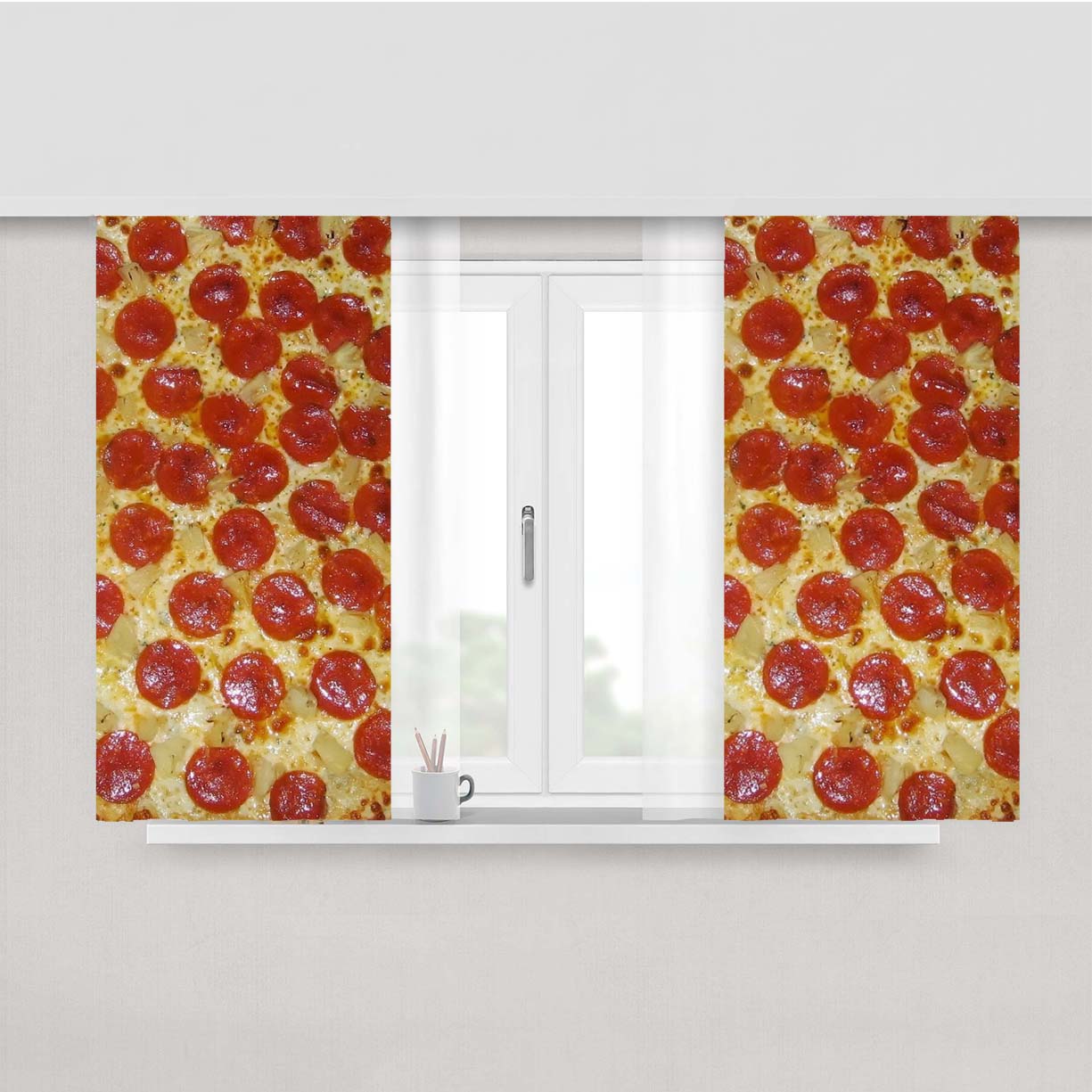 Pizza Peach Skin Window Curtains