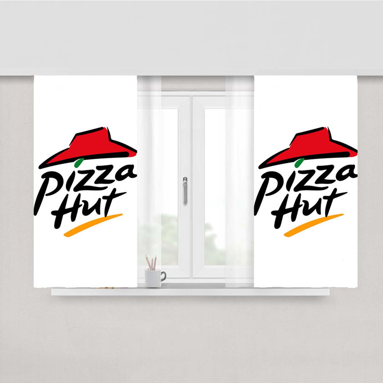 Pizza Hut Food Peach Skin Window Curtains