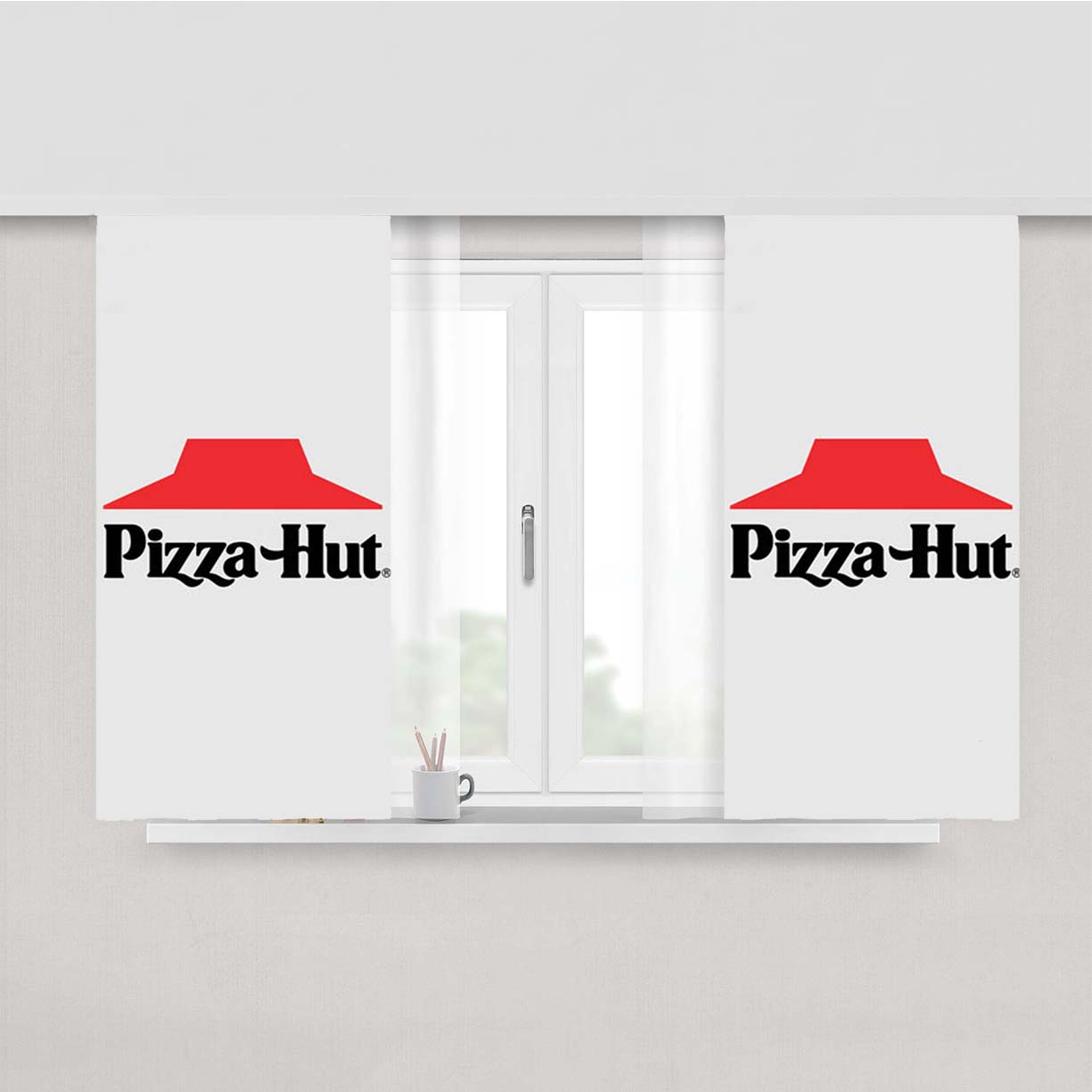 Pizza Hut Logo Peach Skin Window Curtains