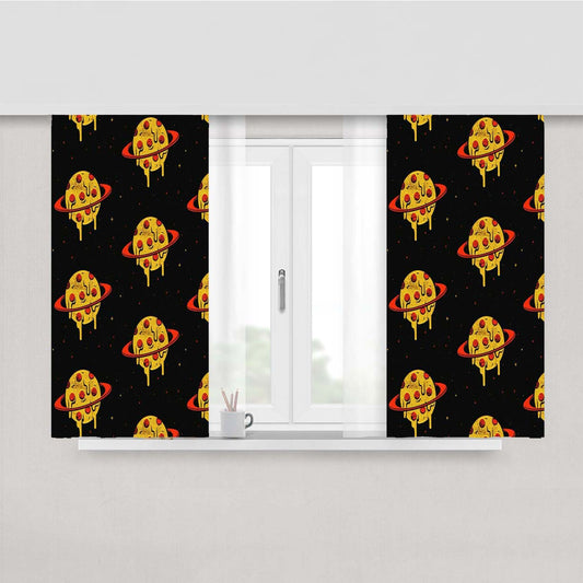 Pizza Is Life Peach Skin Window Curtains