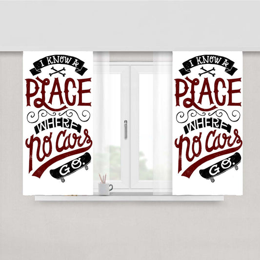 Place Where No Cars Peach Skin Window Curtains
