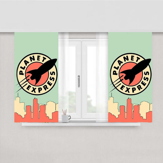 Planet Express Futurama Peach Skin Window Curtains